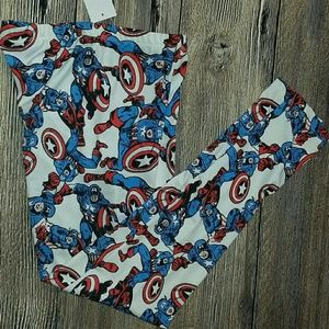 Captain America Marvel Comic Graphic Print Legging